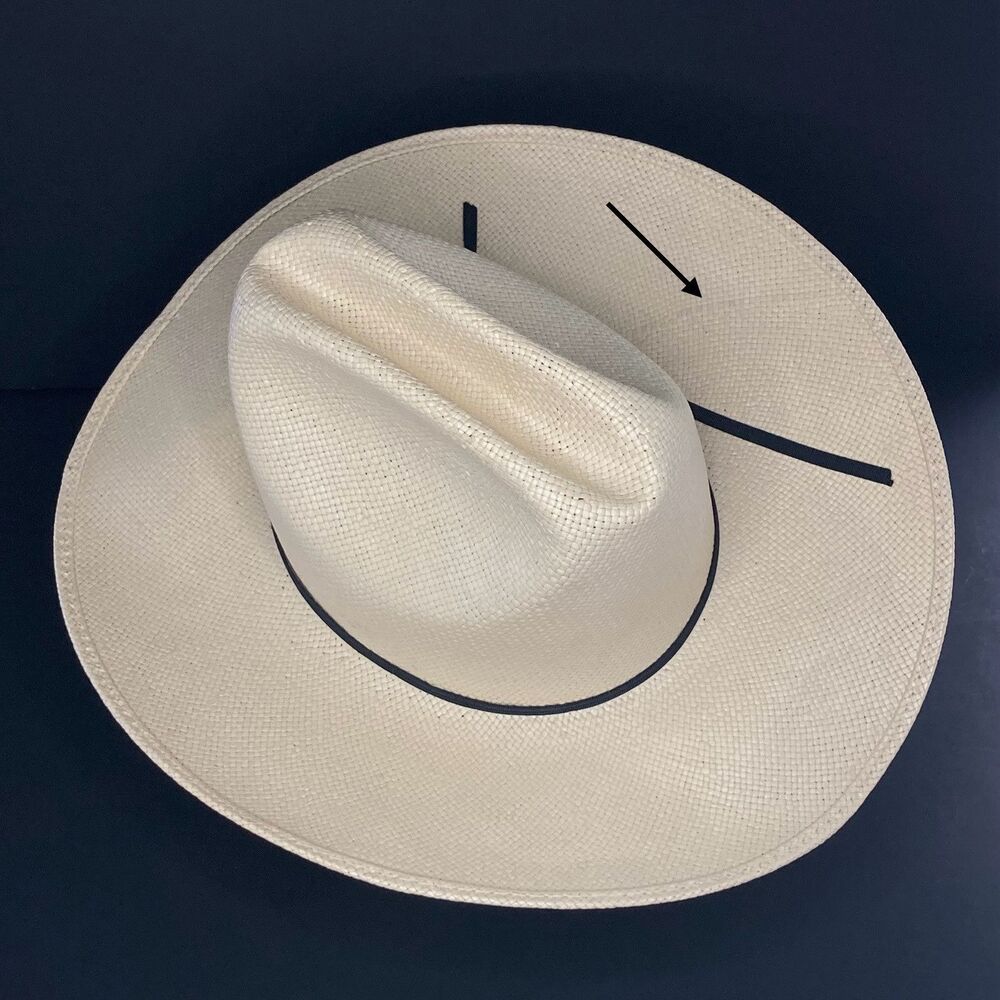 Texas Hat Company Straw Cowboy Hat “Big Bend” Mens Size Small Black Hatband New - Picture 9 of 14